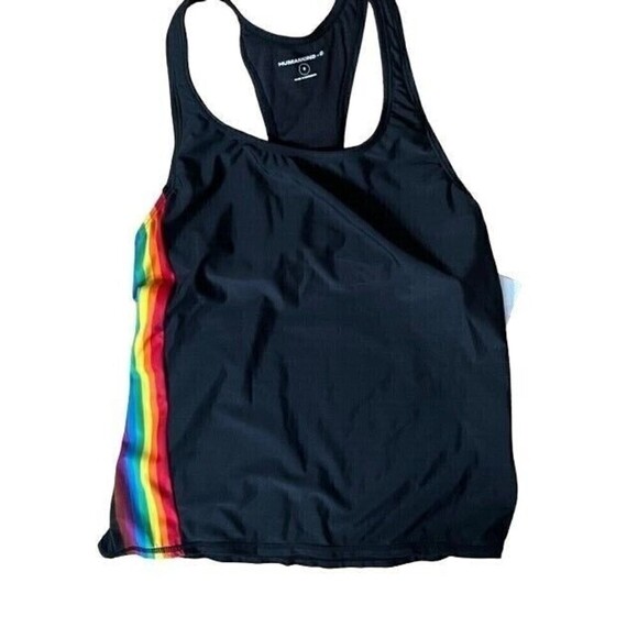 Humankind Rainbow Pride Black Tankini Swim Top NWT Size Small - Picture 2 of 4